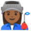 WOMAN FACTORY WORKER emoji with medium-dark skin tone skin tone