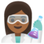 WOMAN SCIENTIST emoji with medium-dark skin tone skin tone