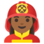 WOMAN FIREFIGHTER emoji with medium-dark skin tone skin tone