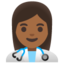 WOMAN HEALTH WORKER emoji with medium-dark skin tone skin tone