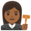 WOMAN JUDGE emoji with medium-dark skin tone skin tone