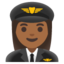 WOMAN PILOT emoji with medium-dark skin tone skin tone