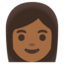 WOMAN emoji with medium-dark skin tone skin tone