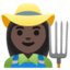 WOMAN FARMER emoji with dark skin tone skin tone