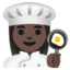 WOMAN COOK emoji with dark skin tone skin tone