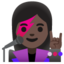 WOMAN SINGER emoji with dark skin tone skin tone