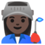 WOMAN FACTORY WORKER emoji with dark skin tone skin tone