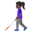 WOMAN WITH WHITE CANE emoji with dark skin tone skin tone