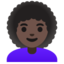 WOMAN: CURLY HAIR emoji with dark skin tone skin tone