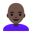 WOMAN: BALD emoji with dark skin tone skin tone