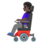 WOMAN IN MOTORIZED WHEELCHAIR emoji with dark skin tone skin tone