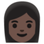 WOMAN emoji with dark skin tone skin tone