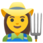 WOMAN FARMER emoji in Google's design style - Unicode 1F469-200D-1F33E