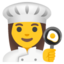 WOMAN COOK emoji in Google's design style - Unicode 1F469-200D-1F373