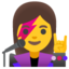 WOMAN SINGER emoji in Google's design style - Unicode 1F469-200D-1F3A4