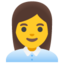 WOMAN OFFICE WORKER emoji in Google's design style - Unicode 1F469-200D-1F4BC