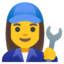 WOMAN MECHANIC emoji in Google's design style - Unicode 1F469-200D-1F527