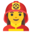 WOMAN FIREFIGHTER emoji in Google's design style - Unicode 1F469-200D-1F692