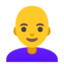 WOMAN: BALD emoji in Google's design style - Unicode 1F469-200D-1F9B2