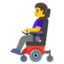 WOMAN IN MOTORIZED WHEELCHAIR emoji in Google's design style - Unicode 1F469-200D-1F9BC