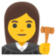 WOMAN JUDGE emoji in Google's design style - Unicode 1F469-200D-2696-FE0F