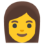 WOMAN emoji in Google's design style - Unicode 1F469