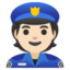 POLICE OFFICER emoji with light skin tone skin tone