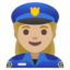 WOMAN POLICE OFFICER emoji with medium-light skin tone skin tone