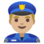 MAN POLICE OFFICER emoji with medium-light skin tone skin tone