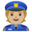 POLICE OFFICER emoji with medium-light skin tone skin tone