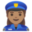 WOMAN POLICE OFFICER emoji with medium skin tone skin tone