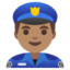 MAN POLICE OFFICER emoji with medium skin tone skin tone