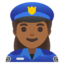 WOMAN POLICE OFFICER emoji with medium-dark skin tone skin tone