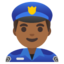 MAN POLICE OFFICER emoji with medium-dark skin tone skin tone