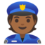 POLICE OFFICER emoji with medium-dark skin tone skin tone