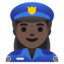 WOMAN POLICE OFFICER emoji with dark skin tone skin tone