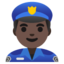 MAN POLICE OFFICER emoji with dark skin tone skin tone