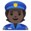 POLICE OFFICER emoji with dark skin tone skin tone