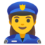 WOMAN POLICE OFFICER emoji in Google's design style - Unicode 1F46E-200D-2640-FE0F