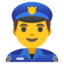 MAN POLICE OFFICER emoji in Google's design style - Unicode 1F46E-200D-2642-FE0F