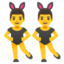 MEN WITH BUNNY EARS emoji in Google's design style - Unicode 1F46F-200D-2642-FE0F