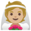 BRIDE WITH VEIL emoji with medium-light skin tone skin tone