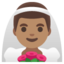 MAN WITH VEIL emoji with medium skin tone skin tone