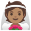 BRIDE WITH VEIL emoji with medium skin tone skin tone