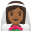 WOMAN WITH VEIL emoji with medium-dark skin tone skin tone