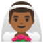 MAN WITH VEIL emoji with medium-dark skin tone skin tone