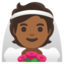 BRIDE WITH VEIL emoji with medium-dark skin tone skin tone