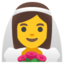 WOMAN WITH VEIL emoji in Google's design style - Unicode 1F470-200D-2640-FE0F