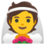 BRIDE WITH VEIL emoji in Google's design style - Unicode 1F470