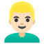 MAN: BLOND HAIR emoji with light skin tone skin tone